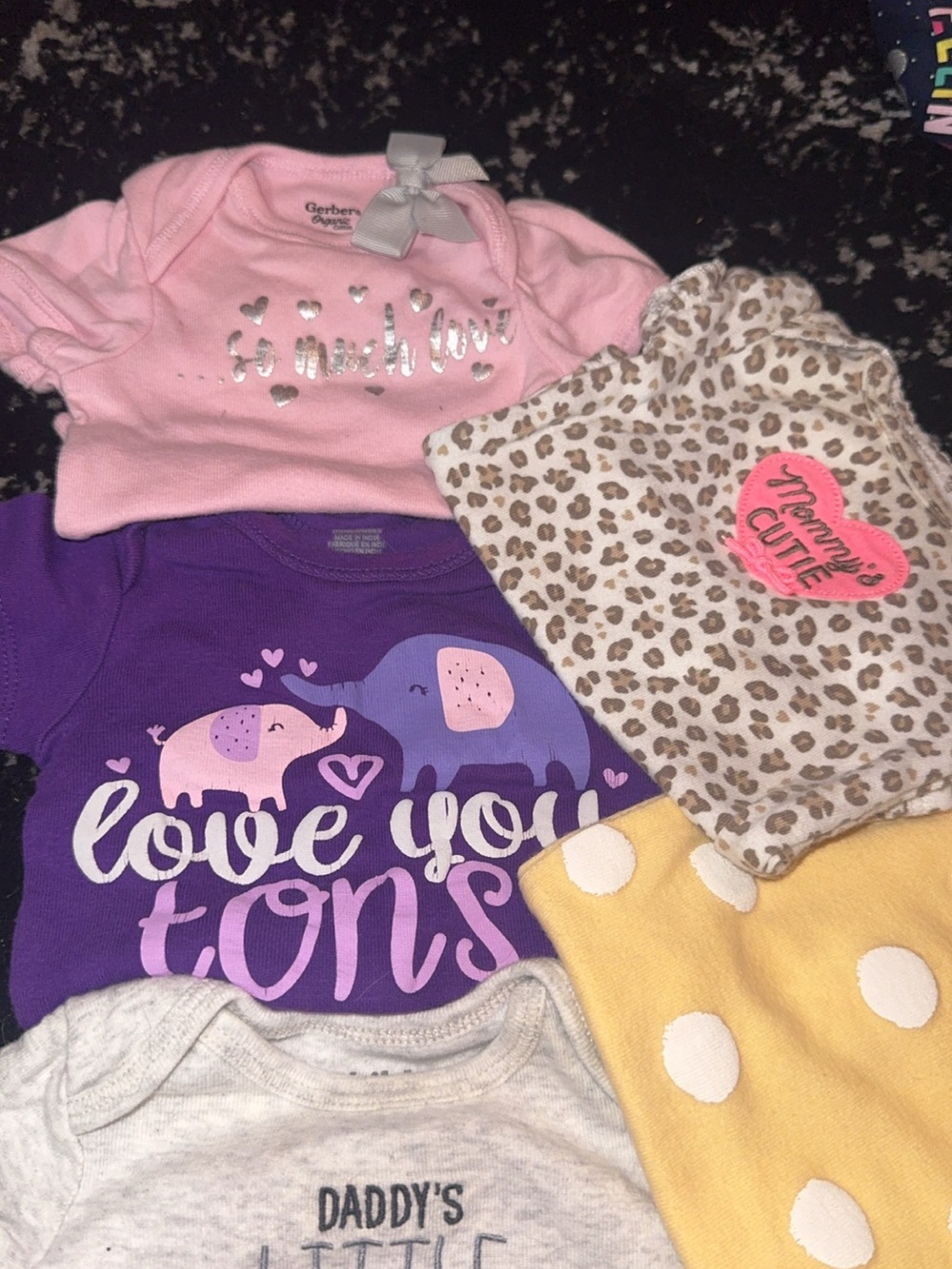 Gerber Baby Girls Pink and Purple Love You Onesies Set